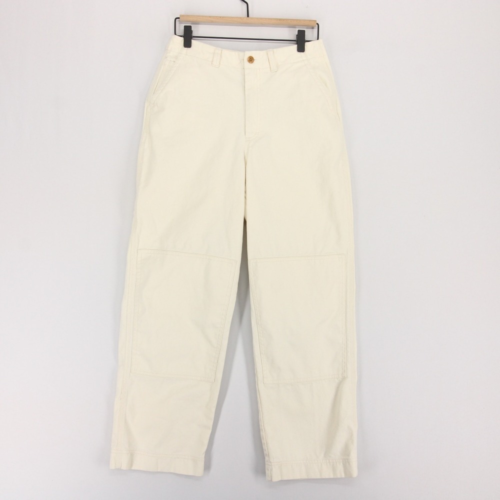 Finisterre Yarrel Pants Womens W28 Ecru Canvas High Rise Carpenter Utility